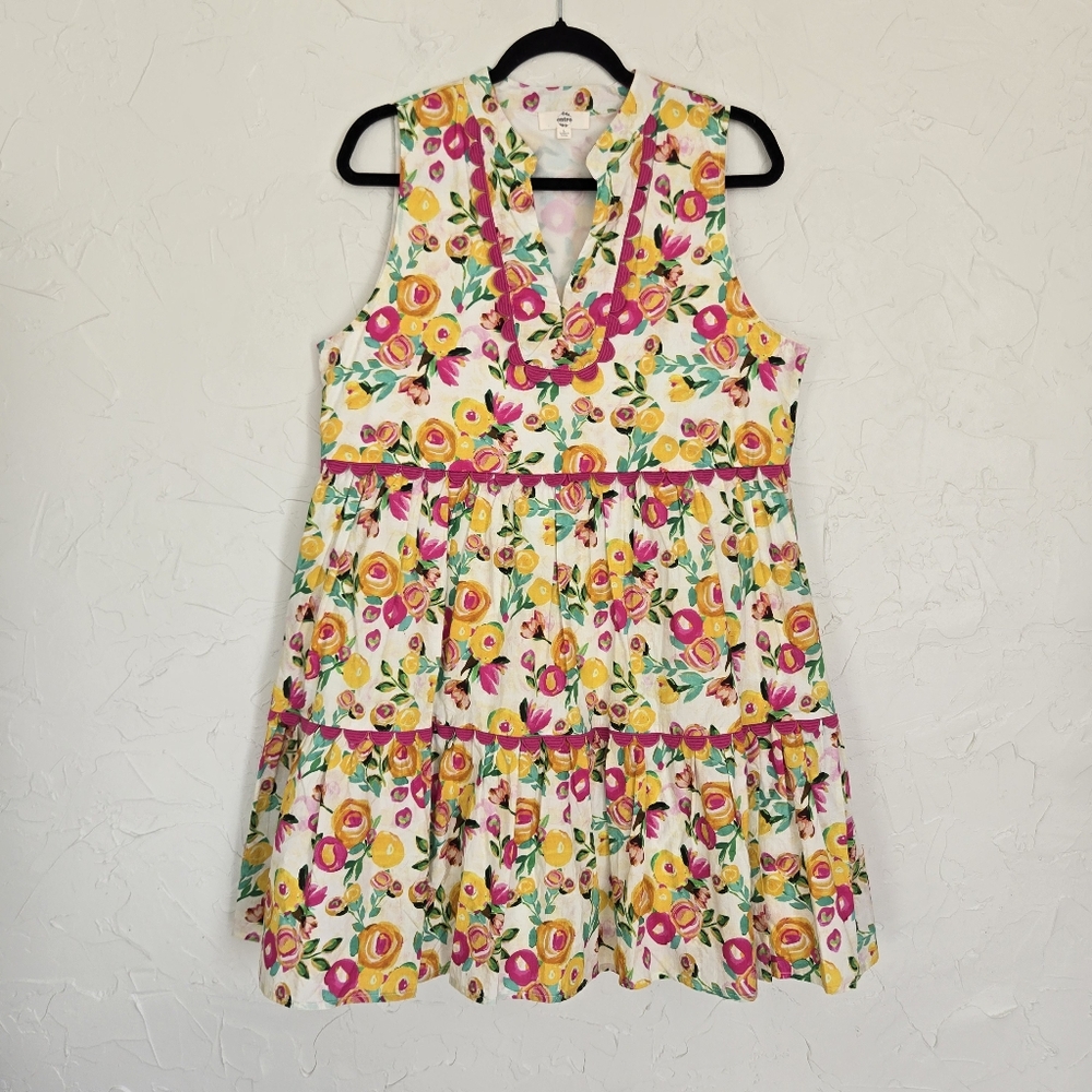 Entro Tiered Ric Rac Floral Dress - Picture 2 of 10